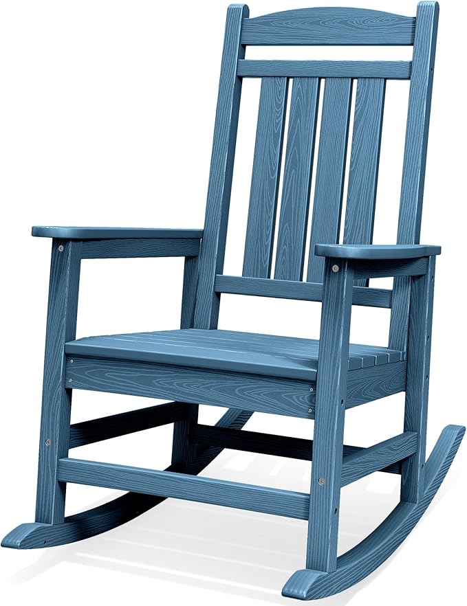 SERWALL Oversized Outdoor Rocking Chair, All-Weather Patio Rocking Chair by SERWALL
