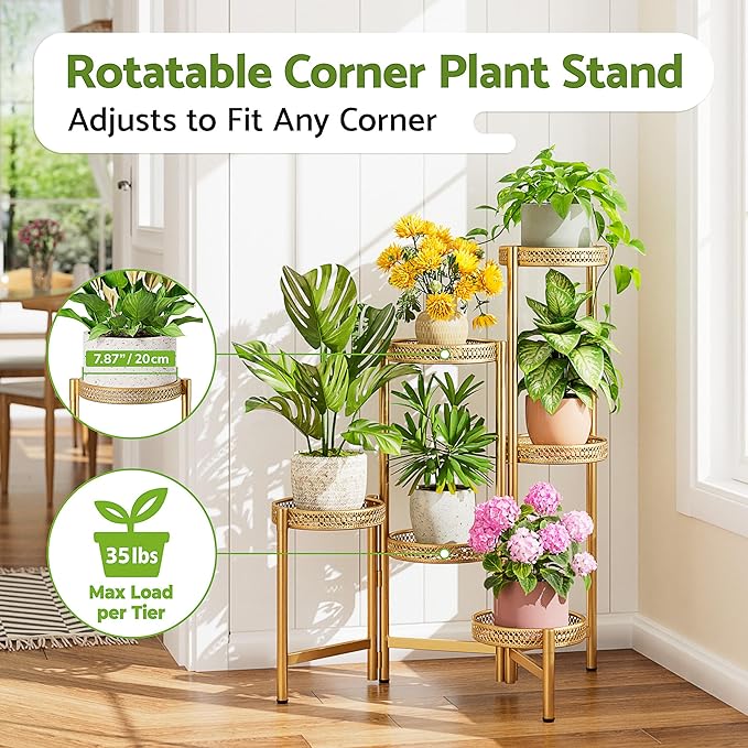 6 Tiered Plant Stand Indoor for Multiple Large Planter, Tall Heavy Duty - Image 2