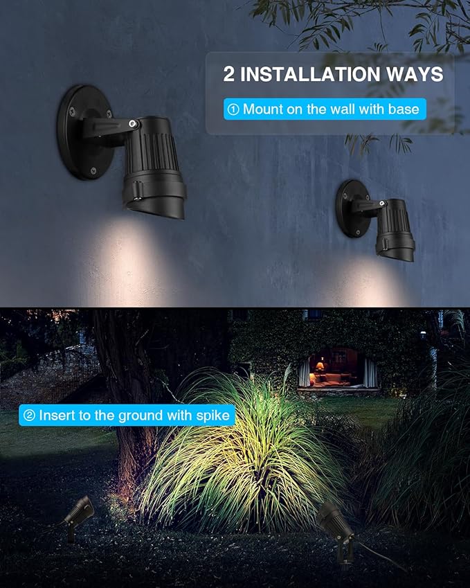 SUNVIE Dusk to Dawn Outdoor Lighting 120V LED Spot Lights Outdoor Landscape - Image 4