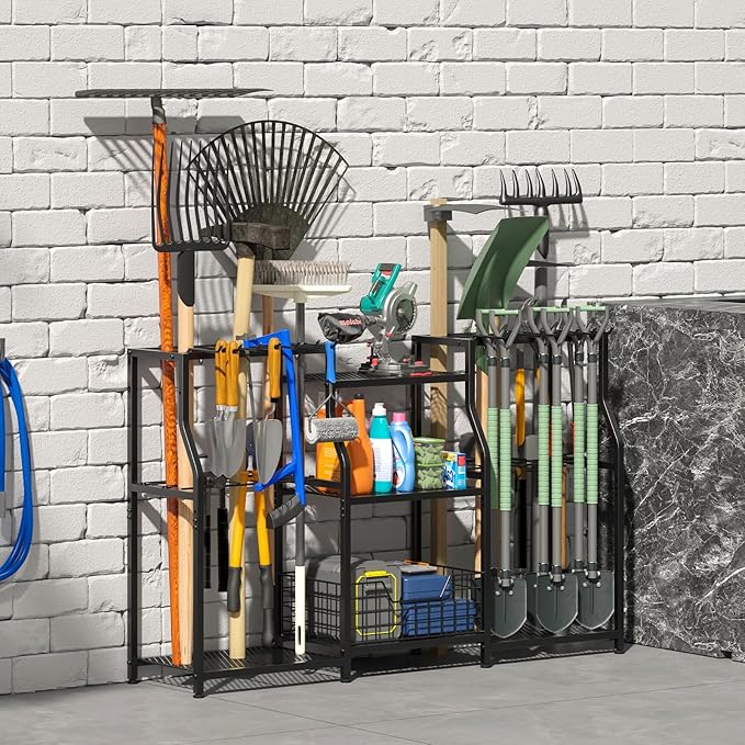 keomaisyto Garden Tool Organizer, Heavy Duty Yard Tool Tower Rack - Image 7
