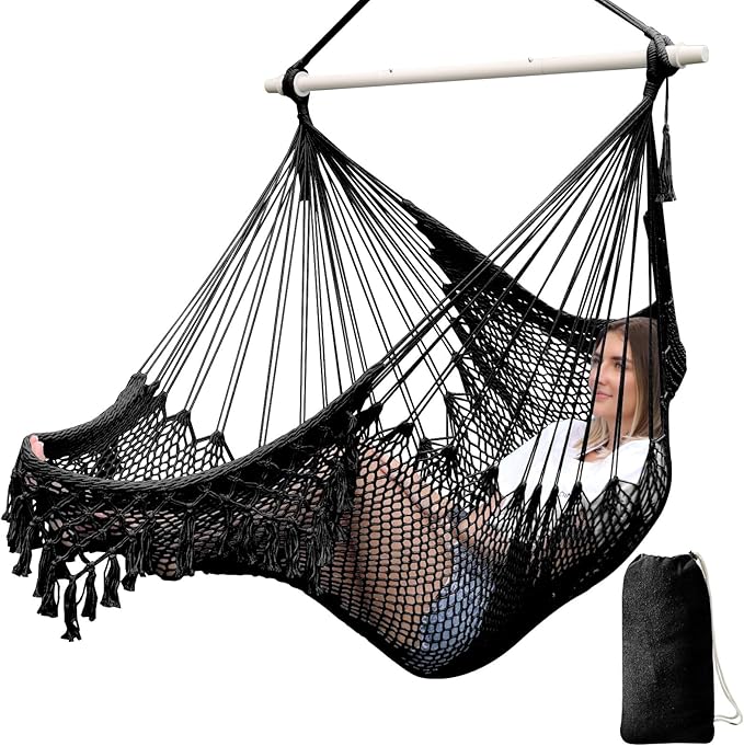 Chihee Hammock Chair Super Large Soft-Spun Cotton Rope Weaving Hanging Chair by Chihee