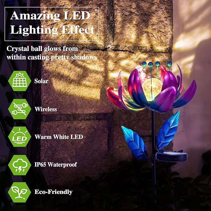 Outdoor Garden Decor Solar Spinners Lights - Image 2