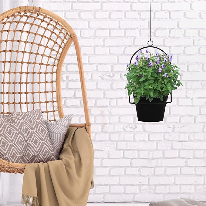 Gardzen 3 Packs Hanging Pots for Plants Outdoor & Indoor, Pot Hangers for Plant - Image 2
