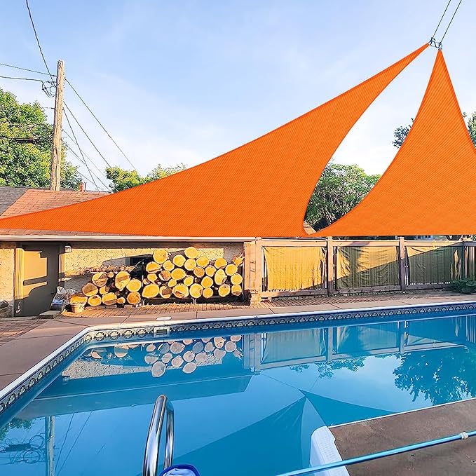 E&K Sunrise 4' x 4' x 4' Sun Shade Sail Triangle Canopy Shade Cover UV Block by EKSUNRISEINC