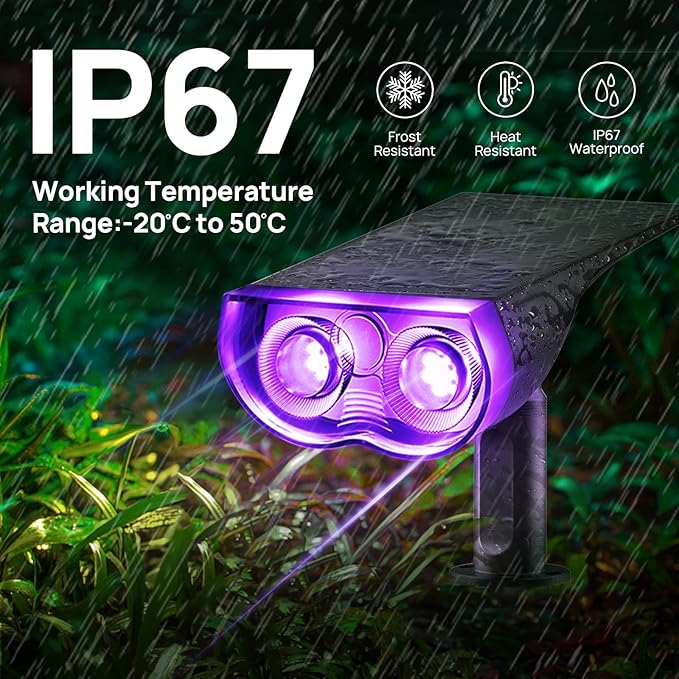 Consciot Solar Spot Lights Outdoor, Halloween Decorations 22 LEDs IP67 - Image 6