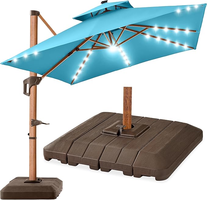 Best Choice Products 10ft Square Cantilever Patio Umbrella w/Base Included by BestChoiceProducts