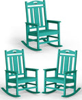 Ciokea Oversized Outdoor Rocking Chairs Set of 3, 380lbs Heavy-Duty Large Patio by CIOKEA