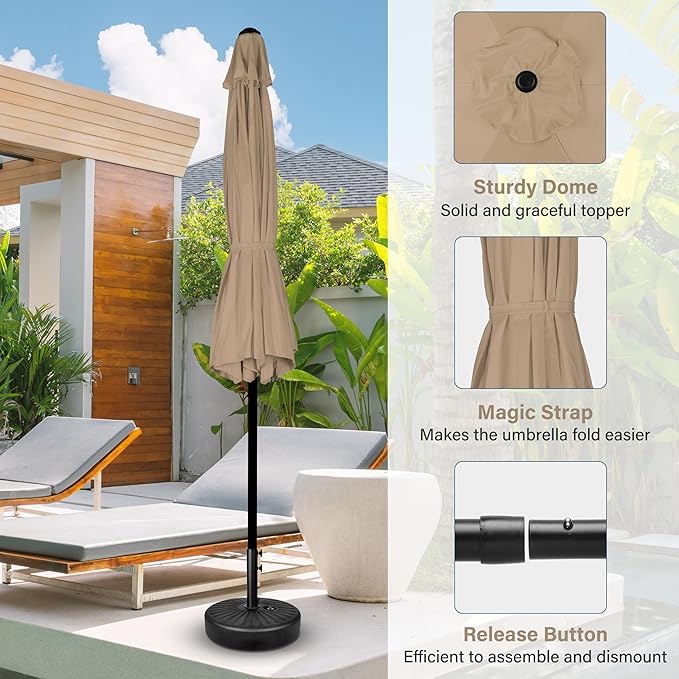Simple Deluxe 9' Patio Umbrella Outdoor Table Market Yard Umbrella - Image 2