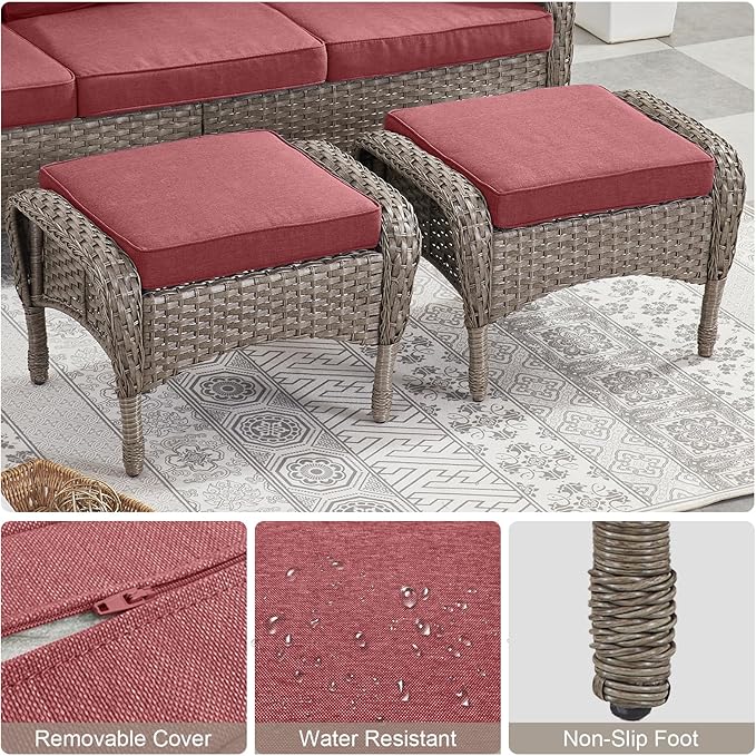 Belord Outdoor Ottomans for Patio Foot Rest - Image 6