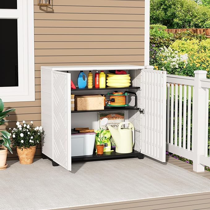 Outdoor/Indoor Storage Box, Resin and Plastic Storage Cabinet Waterproof - Image 2