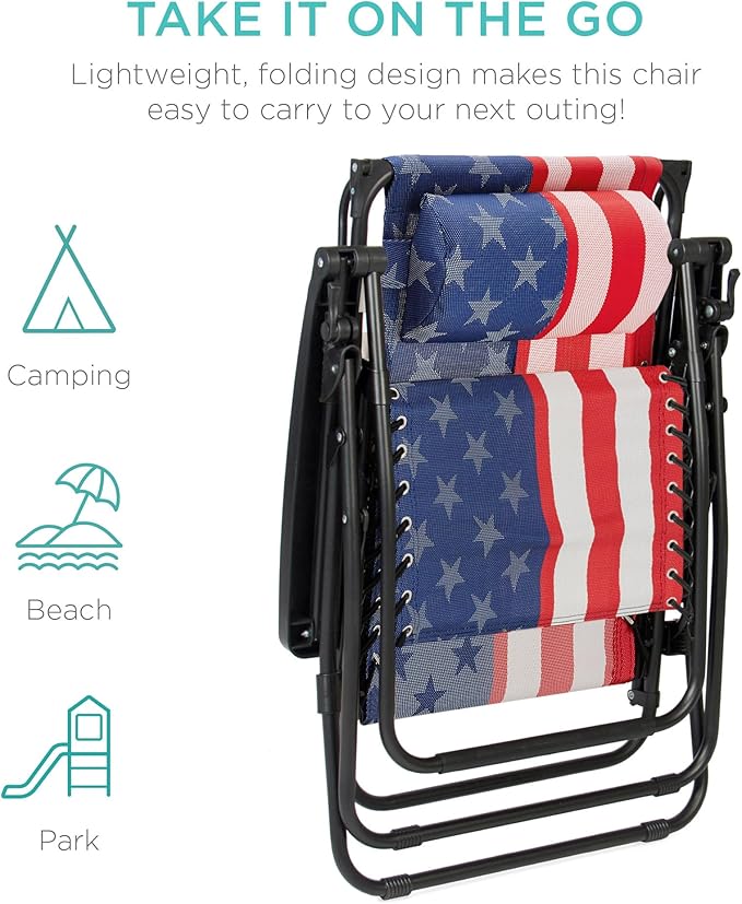 Best Choice Products Folding Zero Gravity Outdoor Recliner Patio Lounge Chair - Image 8
