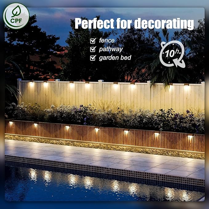 SOLPEX Solar Deck Lights Outdoor 16 Pack, Solar Step Lights Waterproof Led - Image 4