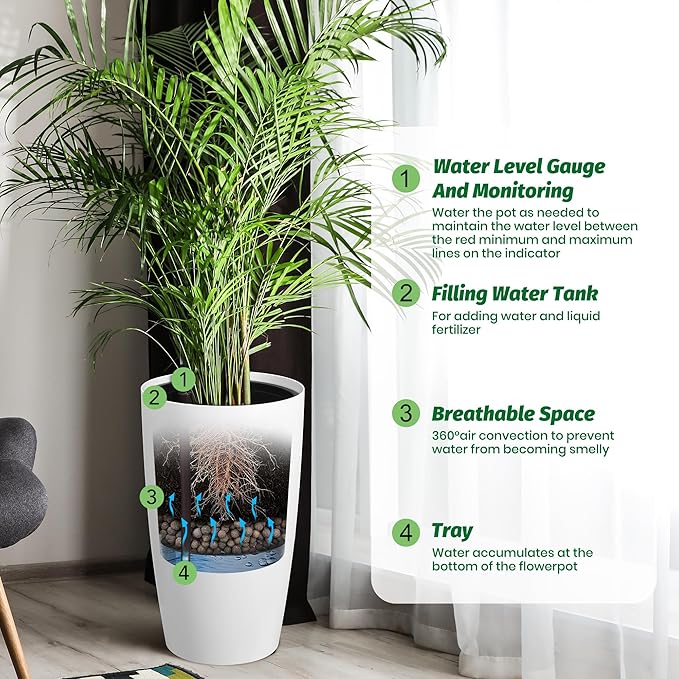 GarveeLife Set of 2 Tall Planters - Image 3