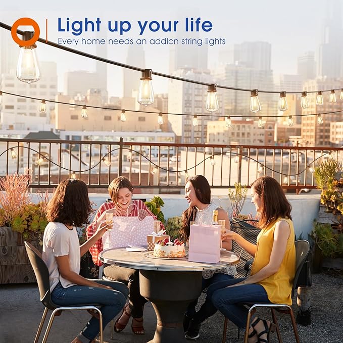 addlon 25FT LED Outdoor String Lights Waterproof Patio Lights - Image 8