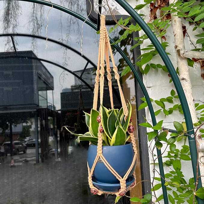 RIFNY Macrame Plant Hanger for 5 to 10 Inch Plant Pots, 35 Inch Woven Rope - Image 6