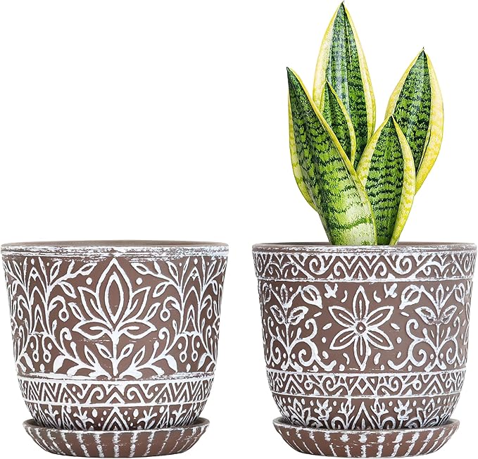 Gepege 6 Inch Ceramic Planter, Plant Pot by Gepege