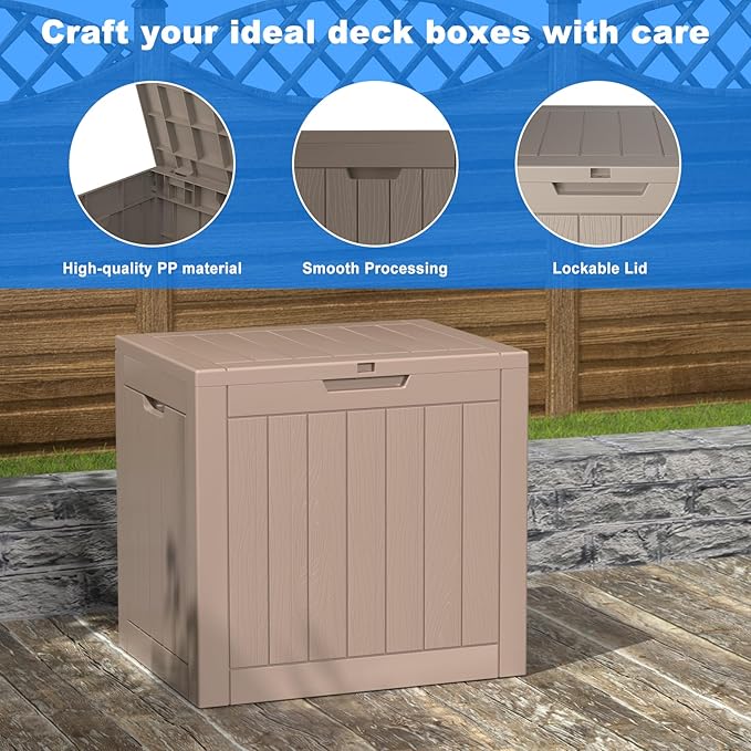 36 Gallon Outdoor Deck Box, Lockable Waterproof Outdoor Storage Boxes - Image 3