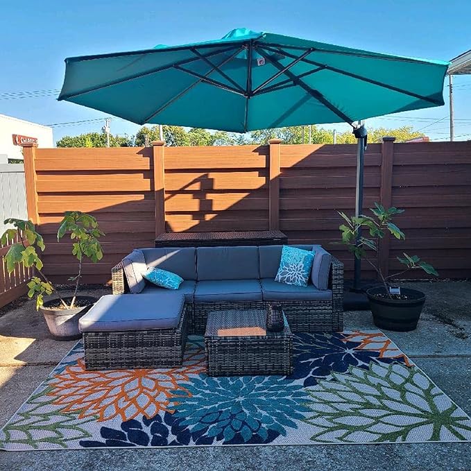 PURPLE LEAF 10 Feet Patio Umbrella Outdoor Cantilever Round Umbrella Aluminum - Image 2