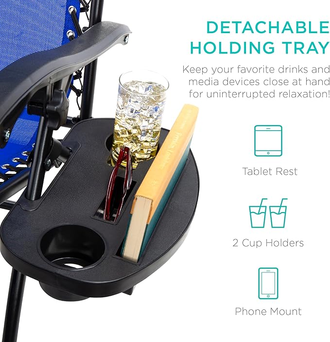 Best Choice Products Set of 2 Adjustable Steel Mesh Zero Gravity Lounge Chair - Image 5
