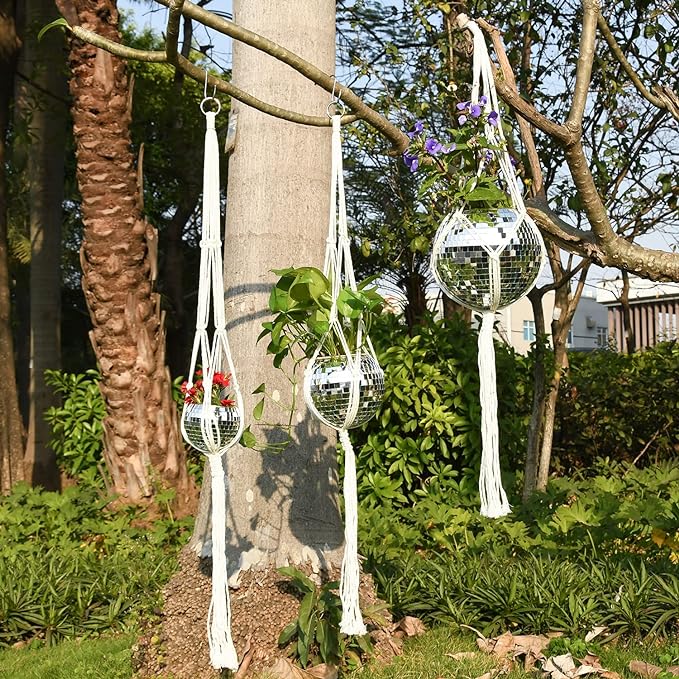 6" Disco Ball Planter, Disco Ball Plant Hanger - Image 7