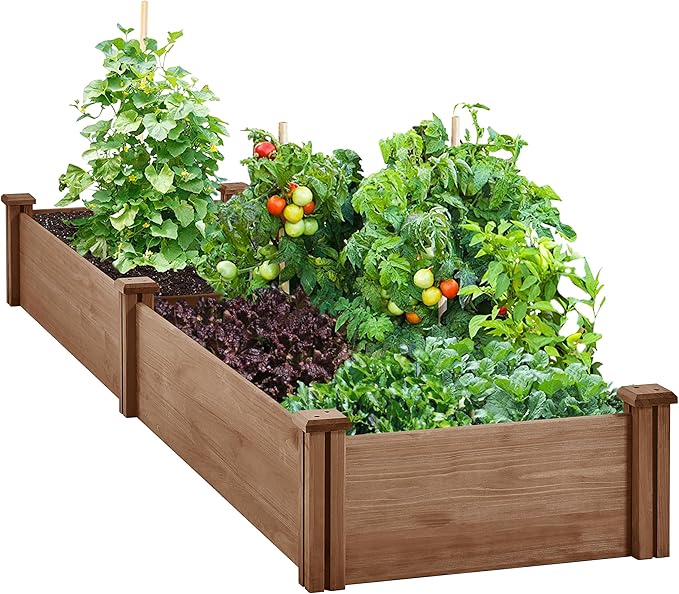 Yaheetech 8x2ft Wooden Horticulture Raised Garden Bed Divisible Elevated by Yaheetech