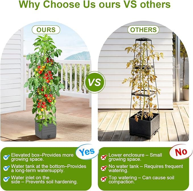 2 Pack Raised Garden Bed Tomato Planter - Image 4