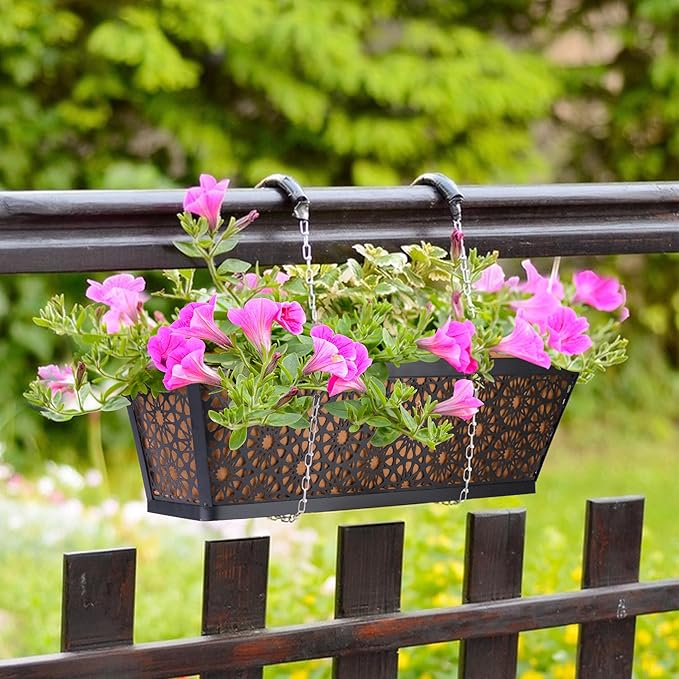 Adnee 4 Pcs 24 Inch Fabric Plant Window Box Liners-Rectangular Non-Woven - Image 6
