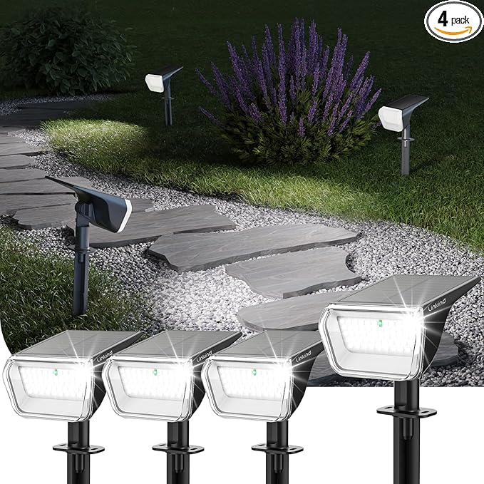 Linkind Solar Spot Lights Outdoor Waterproof IP67, 60 LED Solar Flood Lights by Linkind