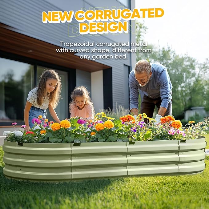 KING BIRD Raised Garden Bed Kit 2025 Upgraded Quick-Setup Galvanized Planter - Image 3