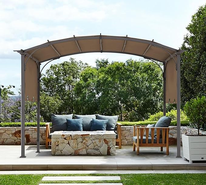 85''x 208'' Universal Doubleton Steel Pergola Replacement Cover - Image 7