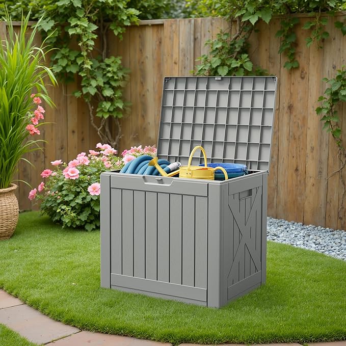 Patiowell 43 Gallon Resin Deck Box, Outdoor Storage Box - Image 5