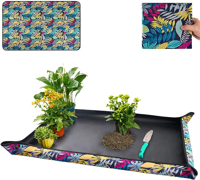 Extra Large Repotting Mat for Indoor Plants Transplanting and Dirt Control by FocusonGardeningProjects