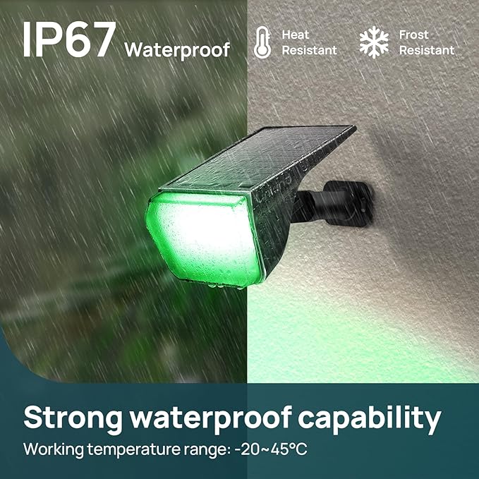 Linkind RGB Solar Spot Lights Outdoor Waterproof IP67, 60 LED 10 Lighting Modes - Image 3