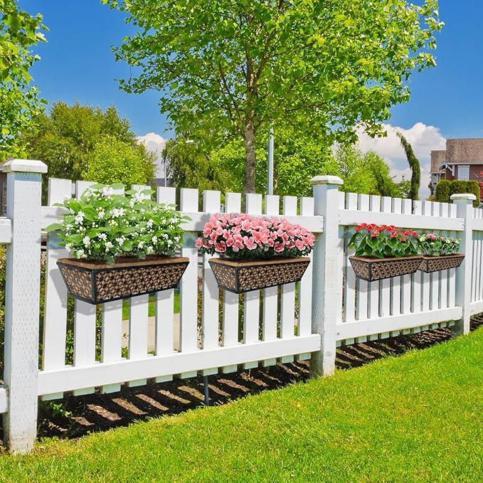 hehimhis 24 Inch 2 Pack Railing Planter Box - Image 8