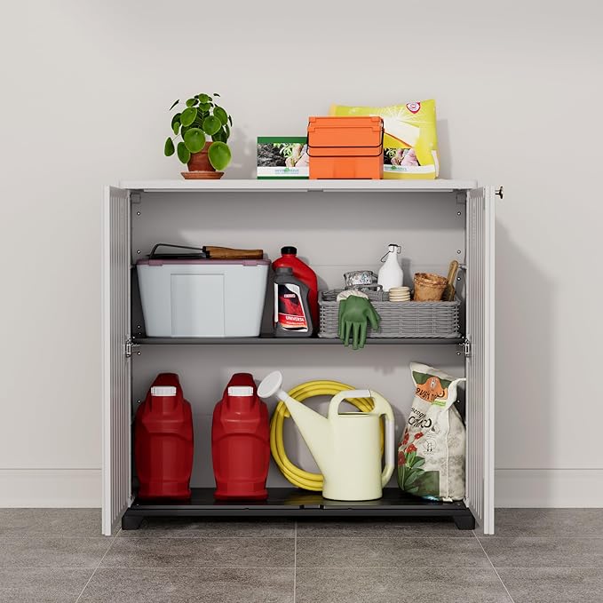 ADDOK Indoor Outdoor Plastic Storage Cabinet 34"x15"x34" - Image 4