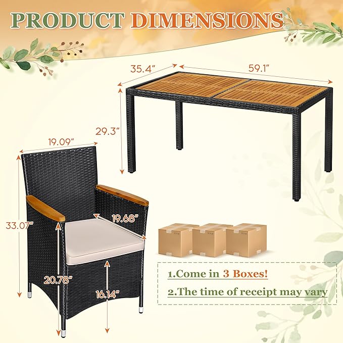 Greesum 7 Pieces Outdoor Patio Dining Set, Conversation Sets - Image 5