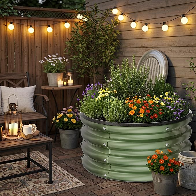 ZXZYHFTY Round Galvanized Raised Garden Bed kit, Round Large Metal Raised - Image 7
