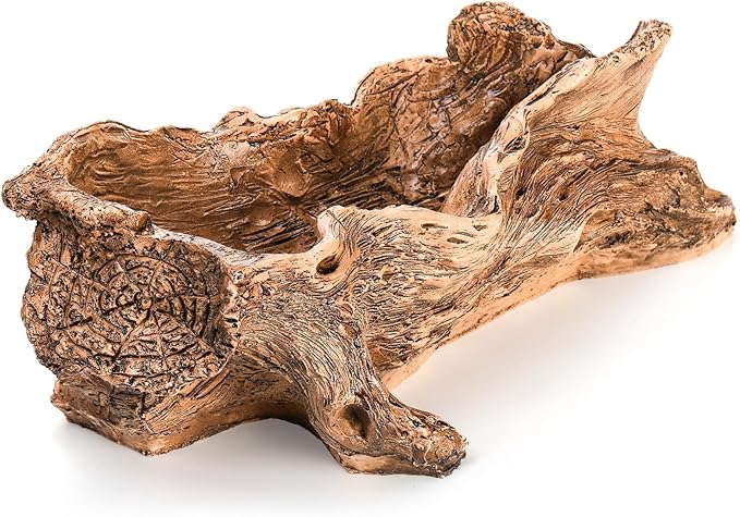 Tebery Artificial Driftwood Stump Log Planter Vintage Cactus Container - Image 3
