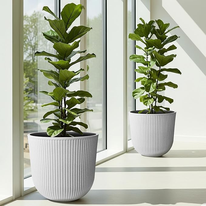 WORTH Garden Round Large Planter Pot Set of 2-17.5" Dia x 15.5" H - Image 2