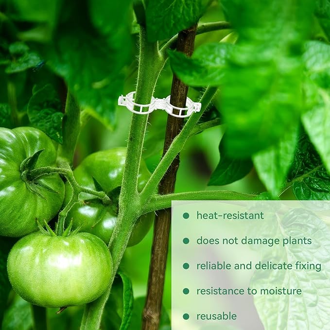 150 Pcs Plant Clips for Climbing Plants, Tomato Clips for Support, Plastic - Image 4