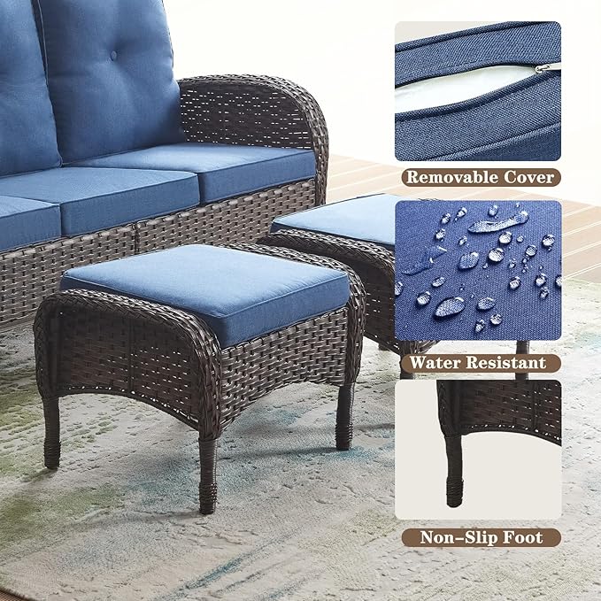 Belord Outdoor Ottomans for Patio Foot Rest - Image 4