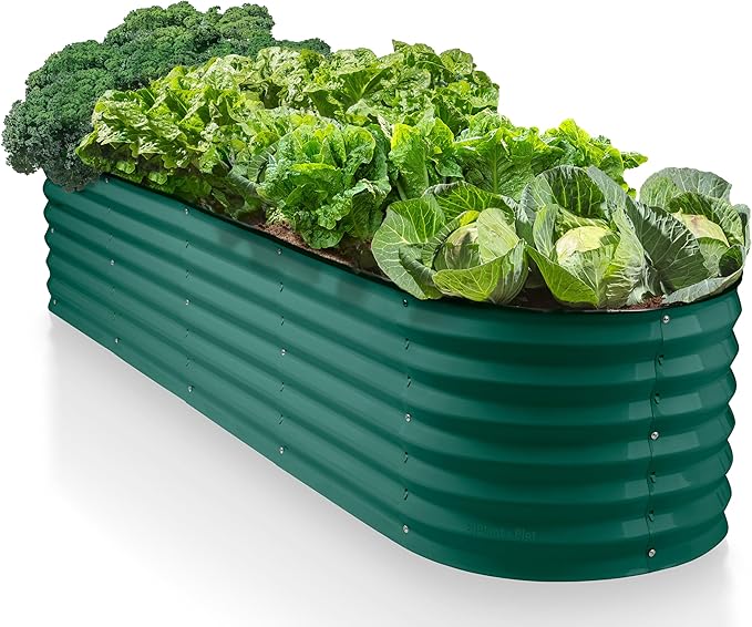 9-in-1 Galvanized Steel Raised Garden Bed // 8×2×1.5 ft Modular Planter by PlantPlot