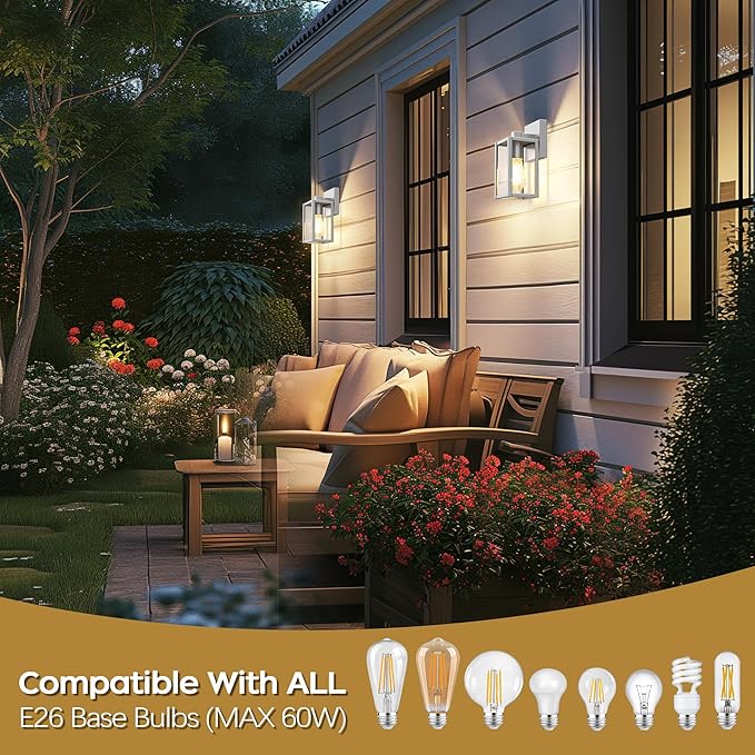 WIHTU Outdoor Lights for House, LED Exterior Front Porch Light Fixtures for - Image 3