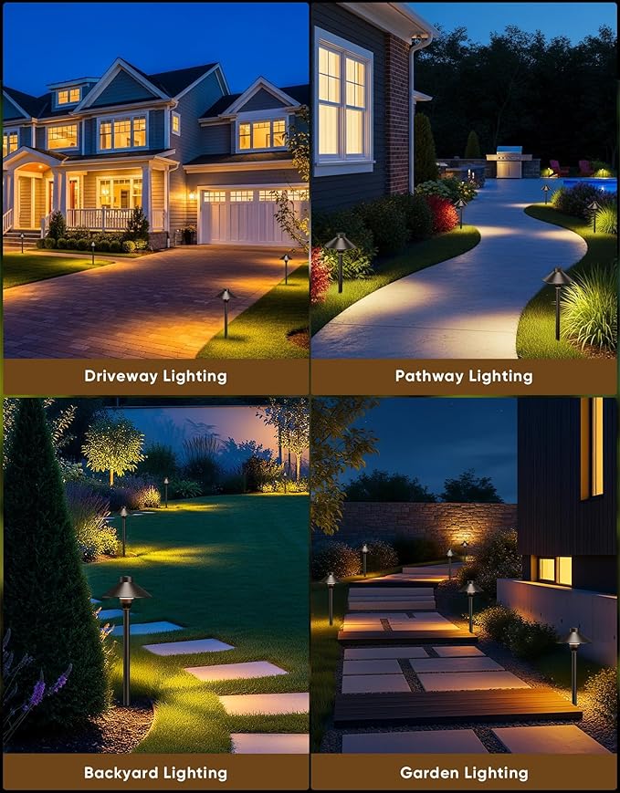 PARTPHONER Low Voltage Landscape Lighting 12-Pack, Aluminum 12V Pathway Lights - Image 5