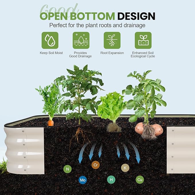 G GOOD GAIN 4-in-1 Adjustable Raised Garden Bed Kit | Galvanized Planter Boxes - Image 5