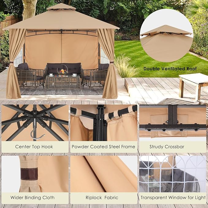 MASTERCANOPY Patio Gazebo Steel Frame Outdoor Gazebo - Image 3