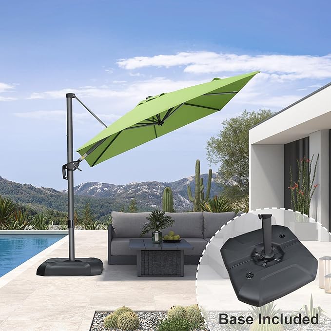 PURPLE LEAF 8 Feet Square Cantilever Umbrella Patio Umbrella - Image 2