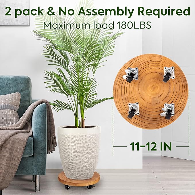 Yangbaga 2Pack 12inches Tree Plant Stand - Image 4