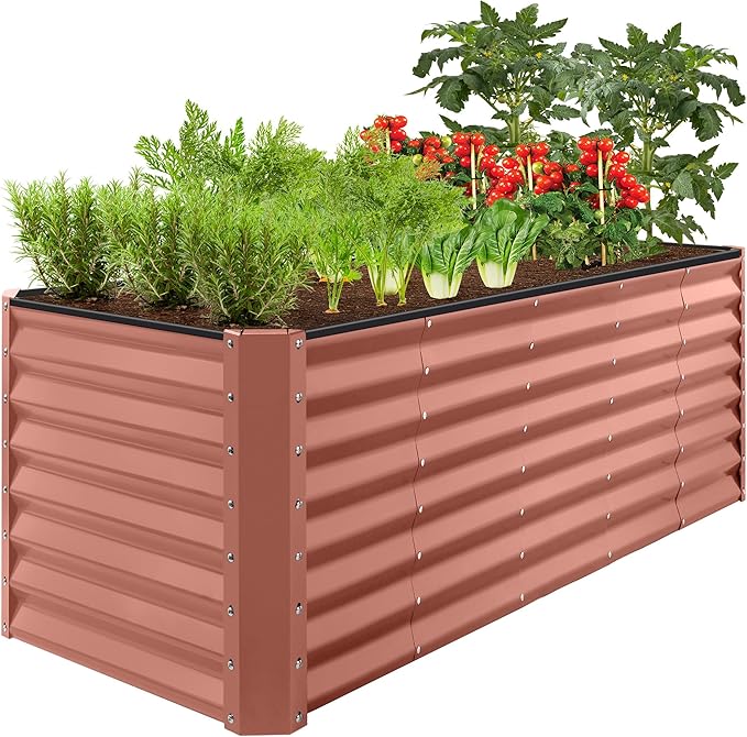 Best Choice Products 8x2x2ft Outdoor Metal Raised Garden Bed, Rectangular Deep by BestChoiceProducts