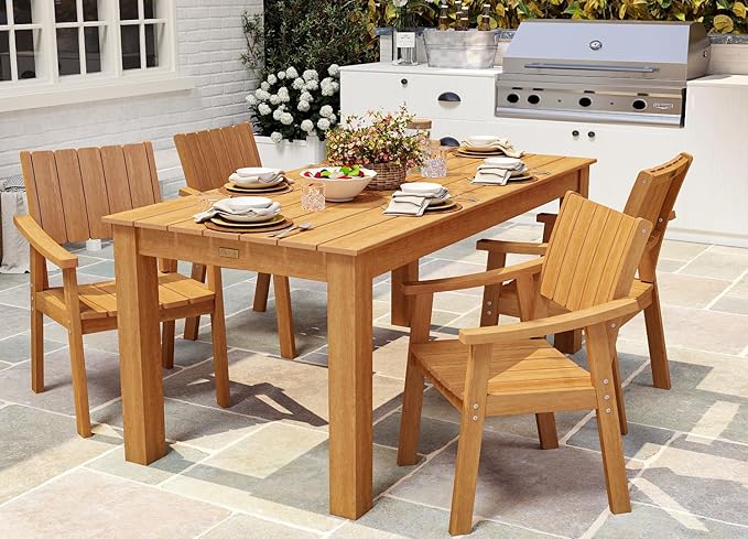 ZHUSI Patio Table and Chairs Set, Outdoor Table and Chairs, HDPE Outdoor Dining - Image 4